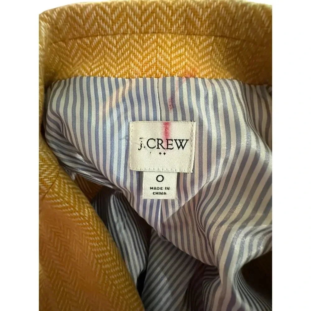 J.Crew Herringbone Gold Two Button Wool Blend Sch… - image 3